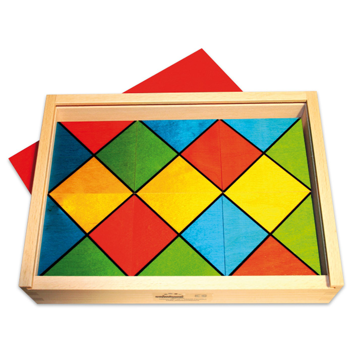 5760110010xGBO9OJAIVu Spiel - RainbowSquare 36 Holzkärtchen 7x7x0,6cm