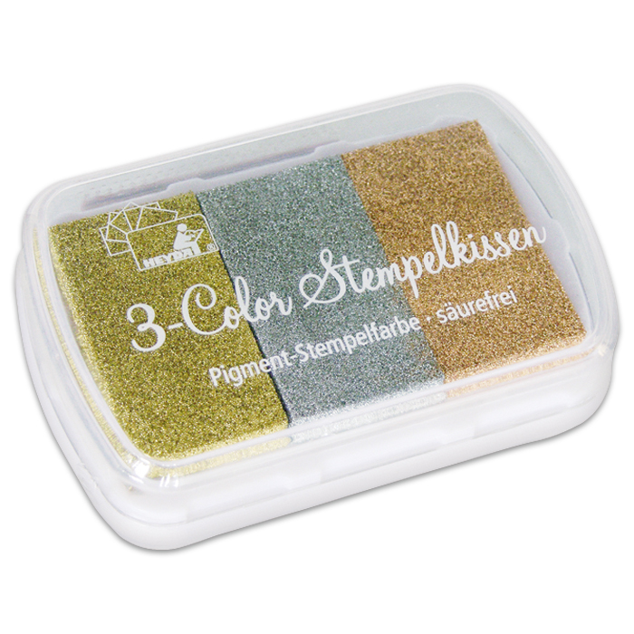 3-Color Stempelkissen 5,7x8,7cm metallic