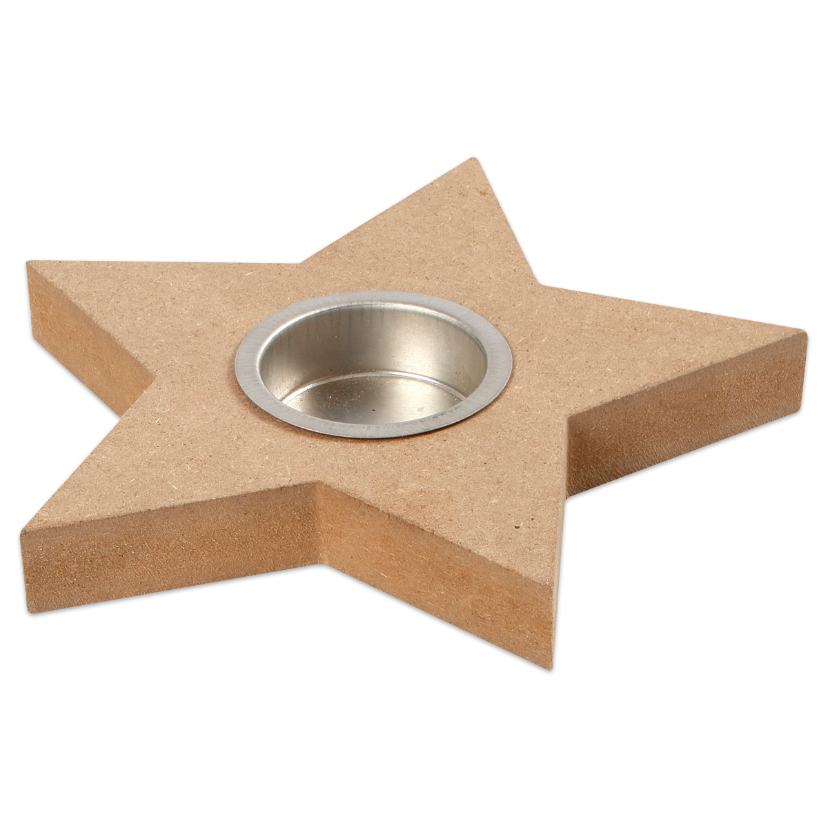Teelichthalter Stern MDF/Metall 15x1,8cm