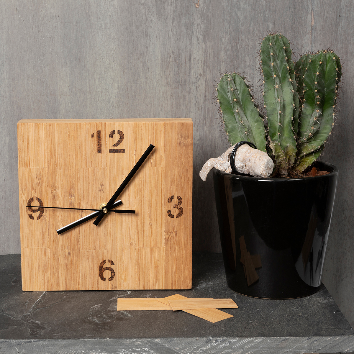 Uhrwerk-Set Kunststoff-Gehäuse 55x55x15mm schwarz