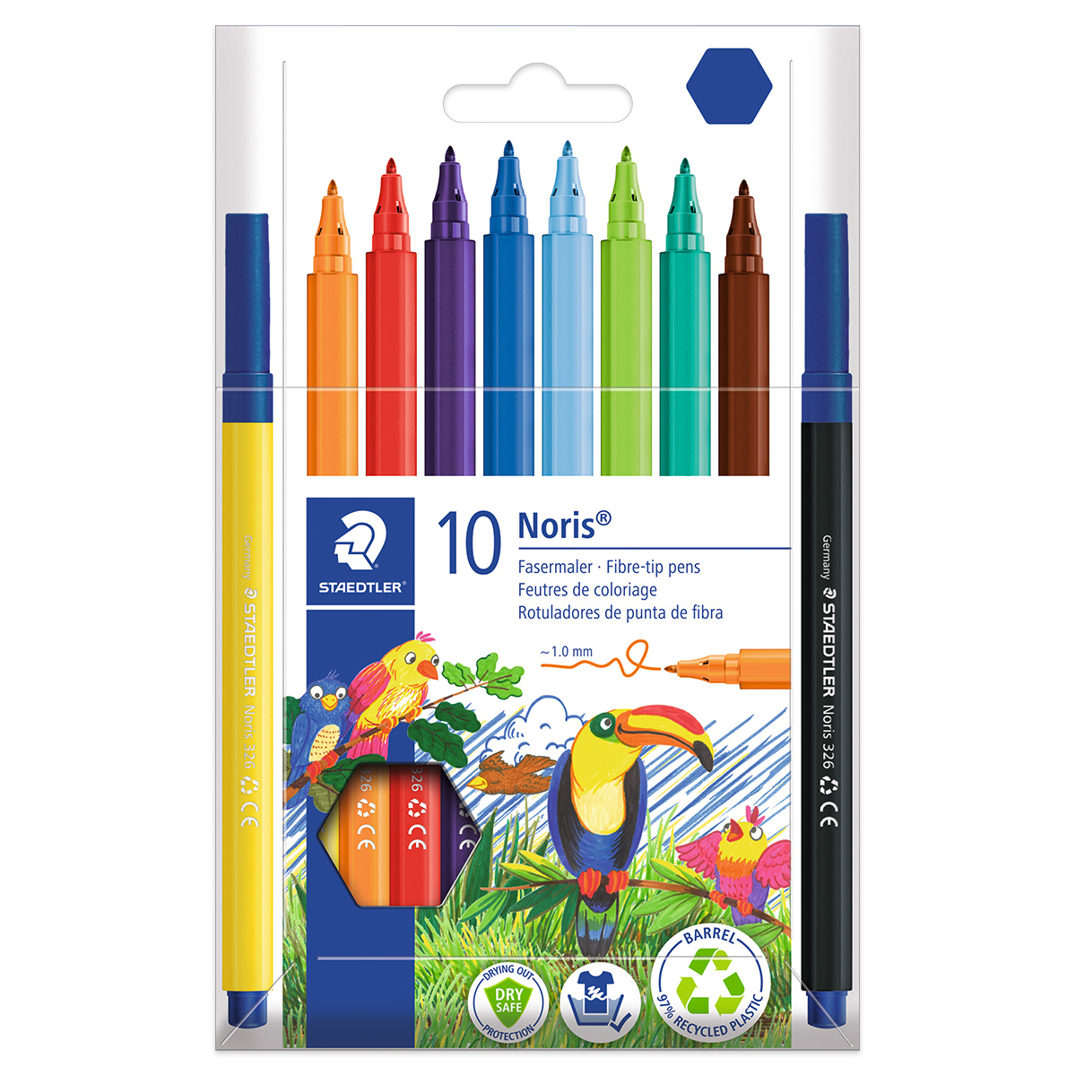 Noris 326 Strichbreite 1mm 10 Fasermaler