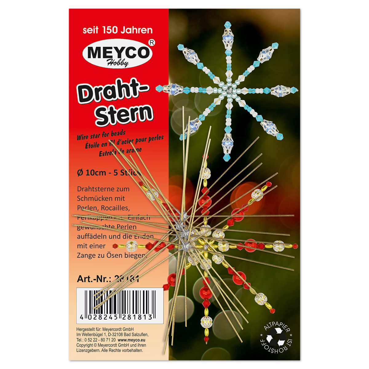 Drahtsterne Messing Ø 10cm 5 St.