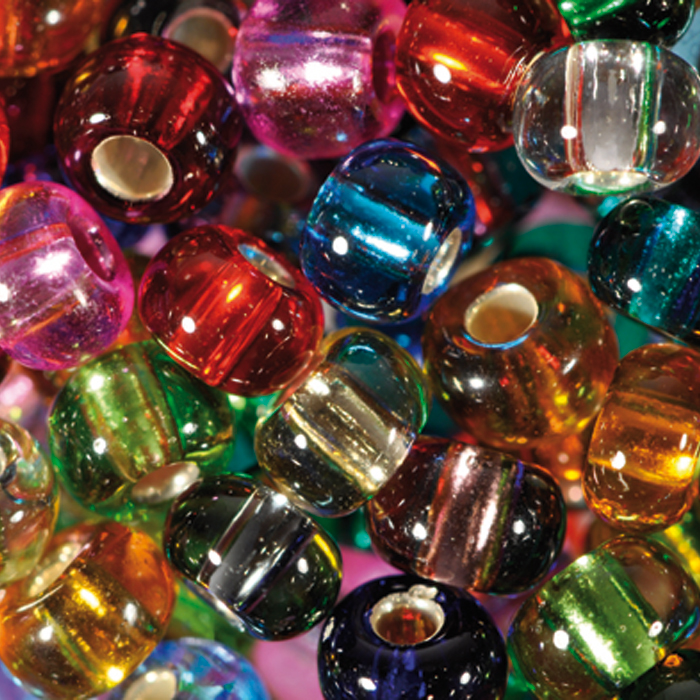 Rocailles transparent 4,5mm 17g mix