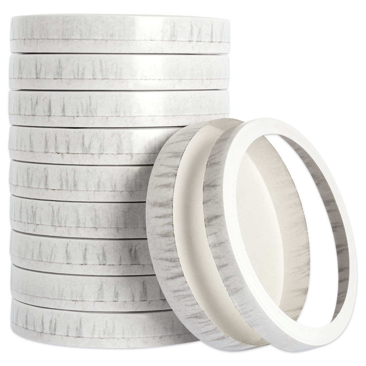 Laternendeckel & -boden Karton Ø 15,3cm 10 Set weiß