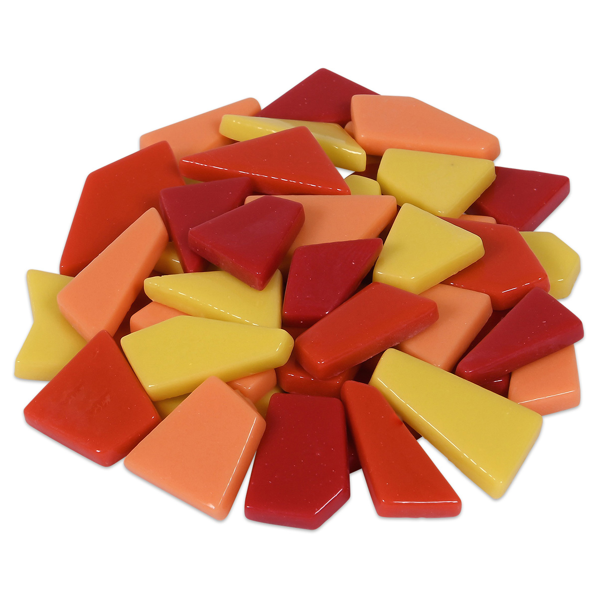 Fantasy-Glasmosaik 200g polygonal gelb-rot mix