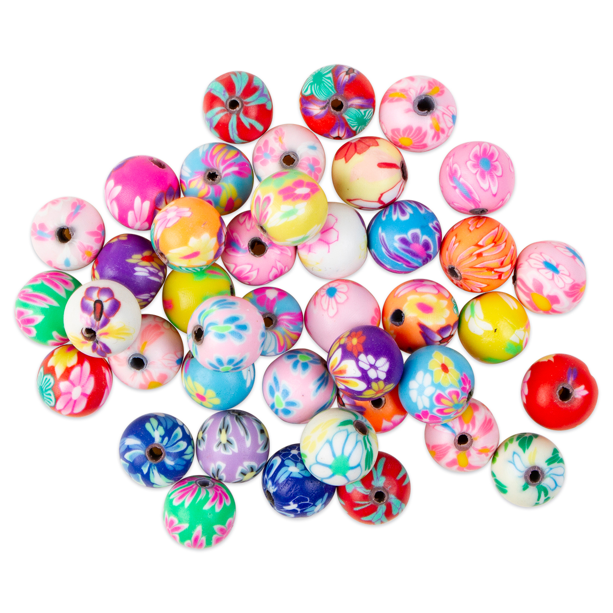 Motivperlen-Mix Kunststoff 10mm rund 50 St. bunt