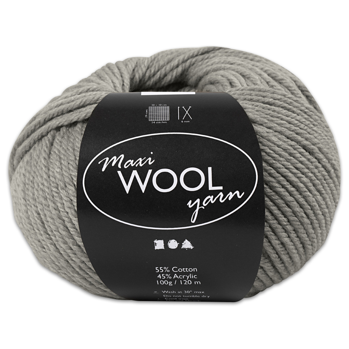 Garn Maxi-Wolle ca. 100g grau melange
