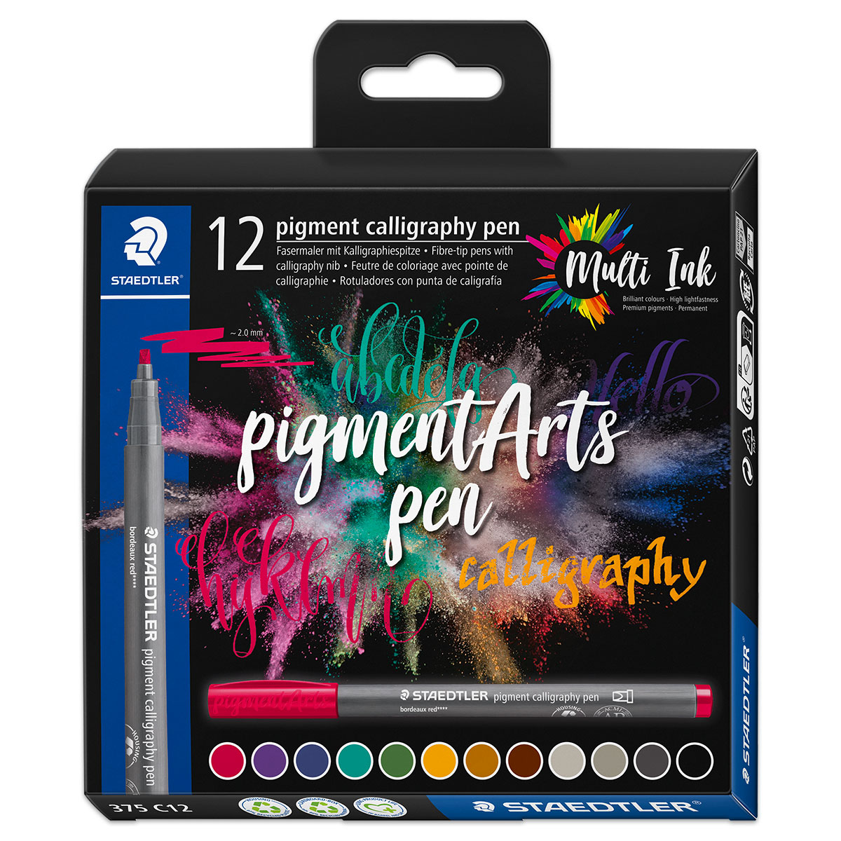Calligraphy Pigment Arts Pen 12 St./Farben