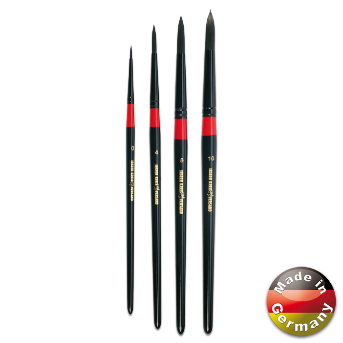 Pinsel Toray Synthetik rund 4er-Set Gr. 0/4/8/12