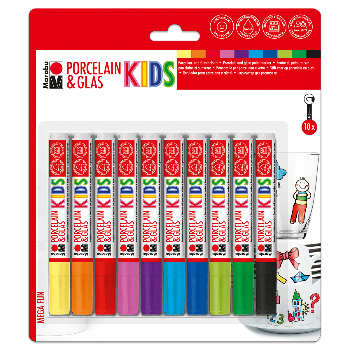 Porcelain & Glas Painter KiDS 1-3mm 10 St.