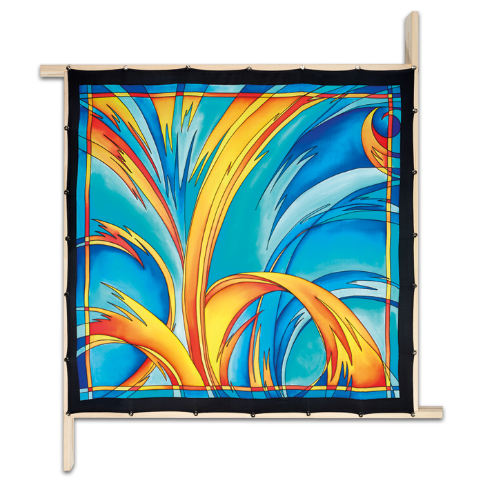 Tuch Gutta schwarz 90x90cm Kao naturweiß