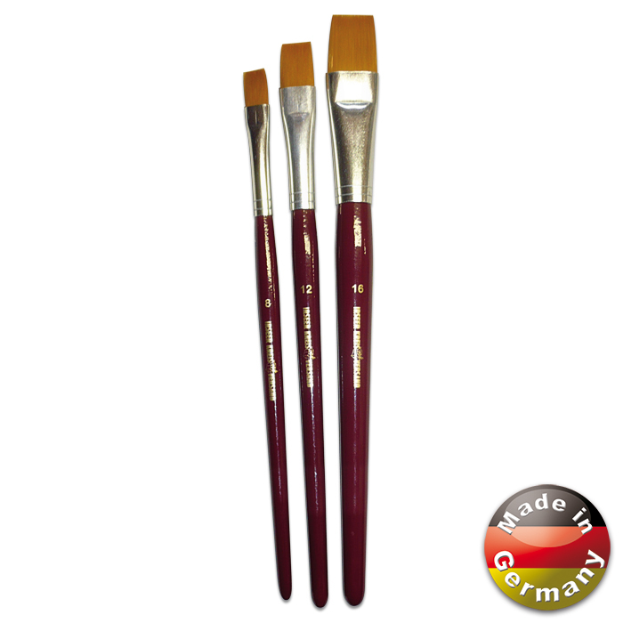 Pinsel Synthetik flach 3er-Set 8/12/16