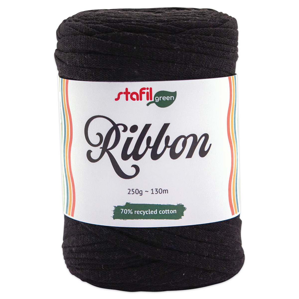 Ribbon Textilgarn 250g schwarz