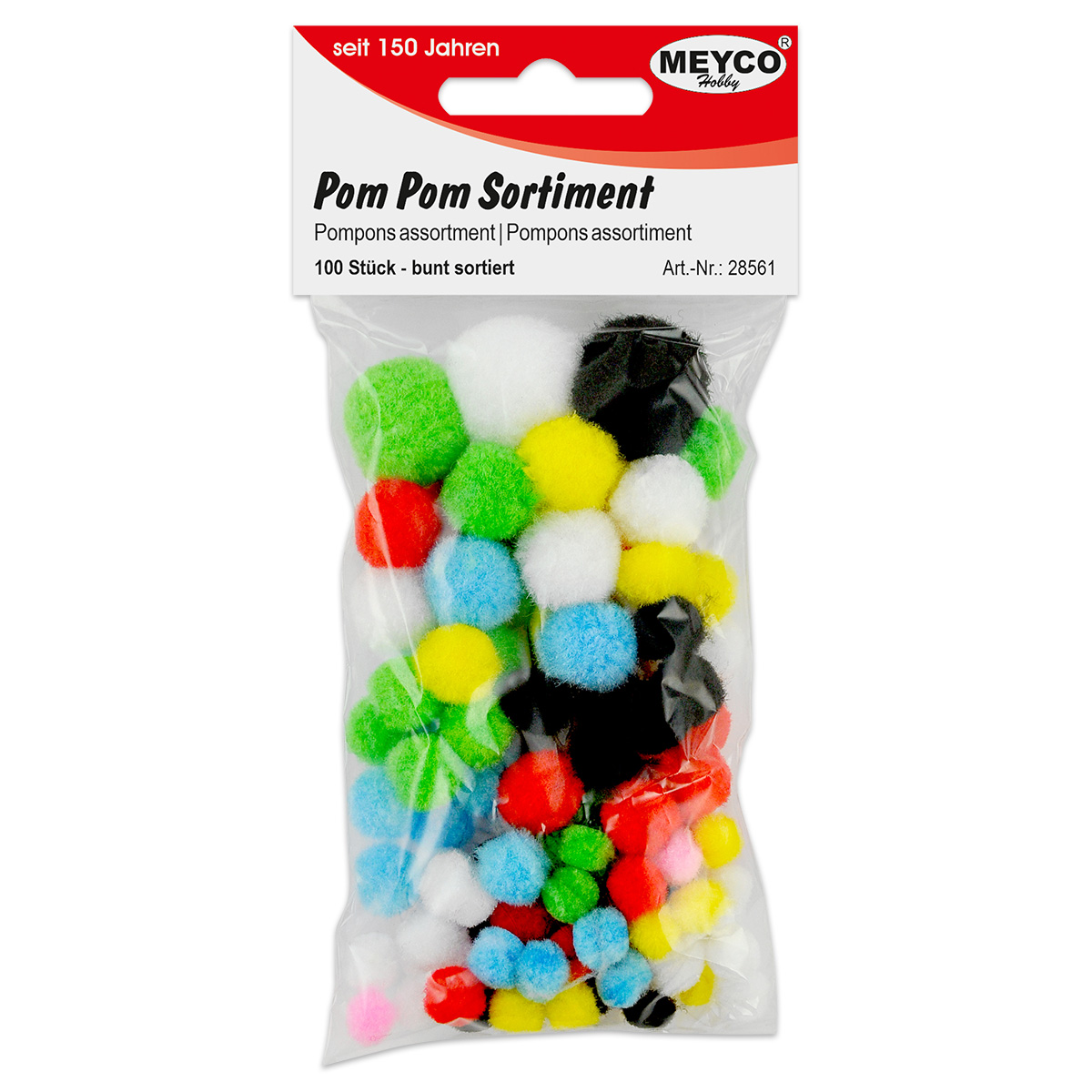 50228561_1mInQaKljiQyHO Pompons Ø 7-14mm 100 St. bunt sortiert