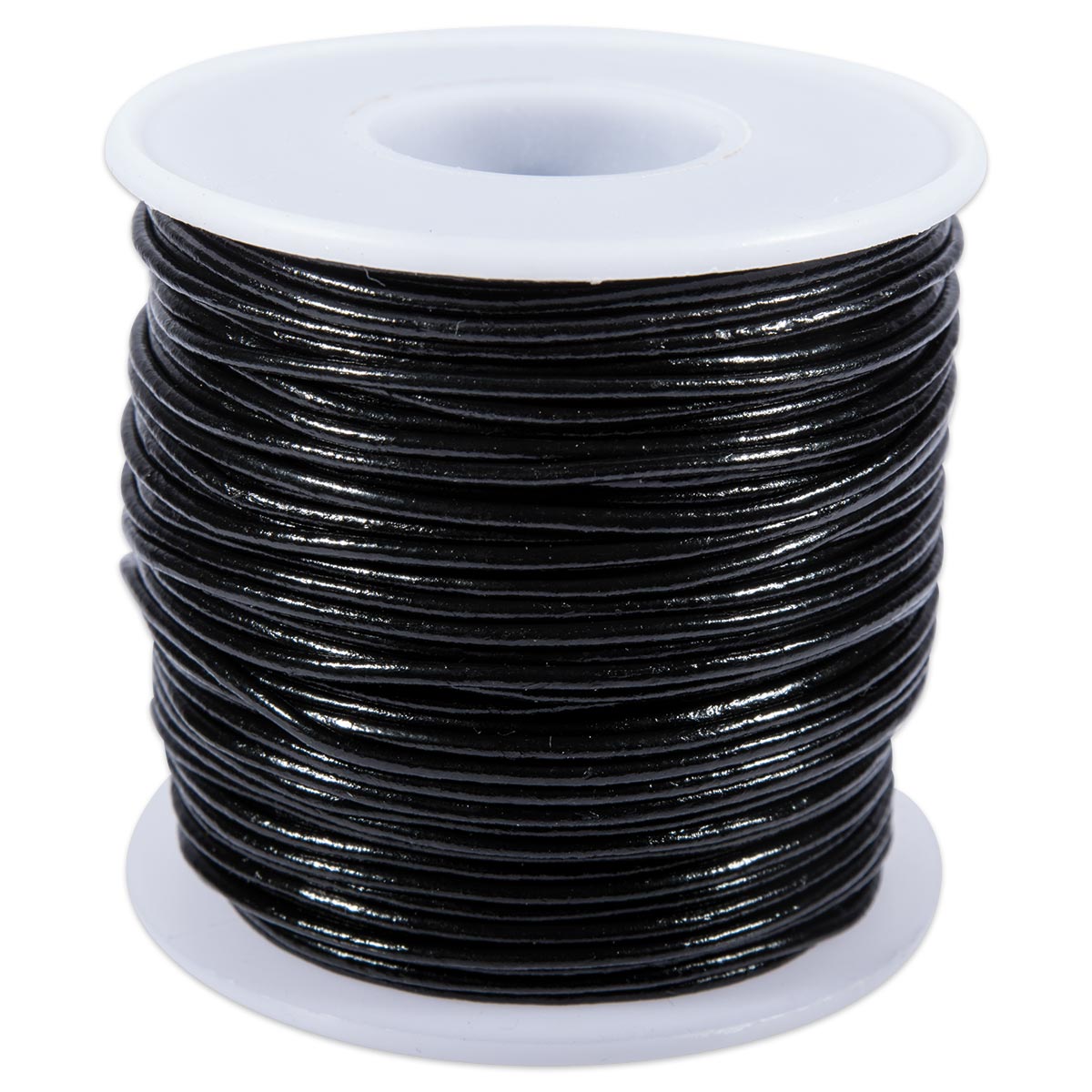 Lederriemchen rund 1,5mm 50m schwarz
