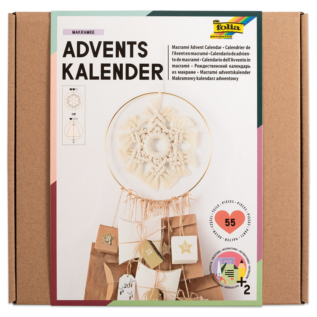 Makramee Adventskalender 55-teilig