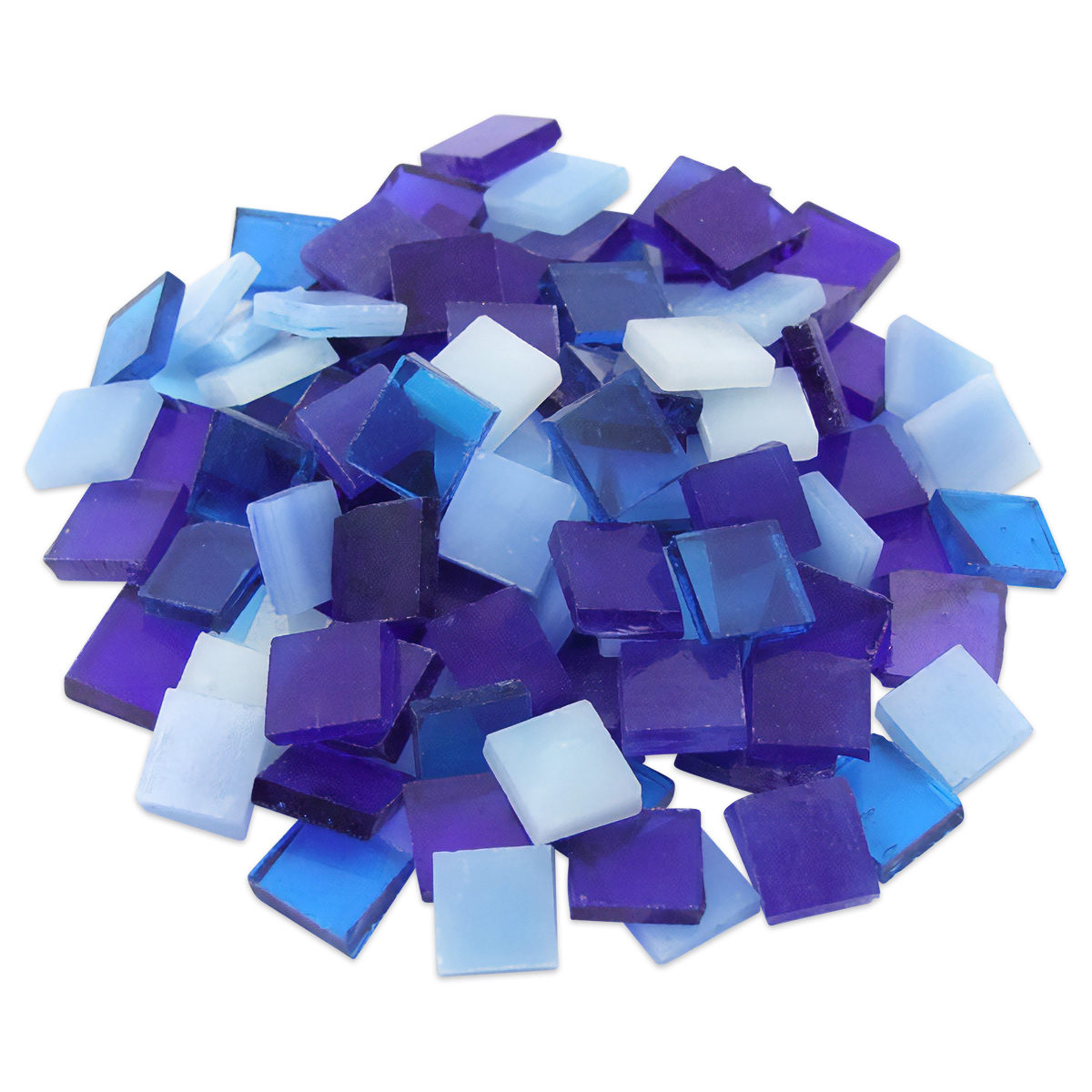 Tiffany-Glasmosaik 10x10x4mm opak blau-mix