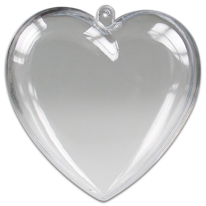 Kunststoff-Herzen glasklar 60mm 5 St.