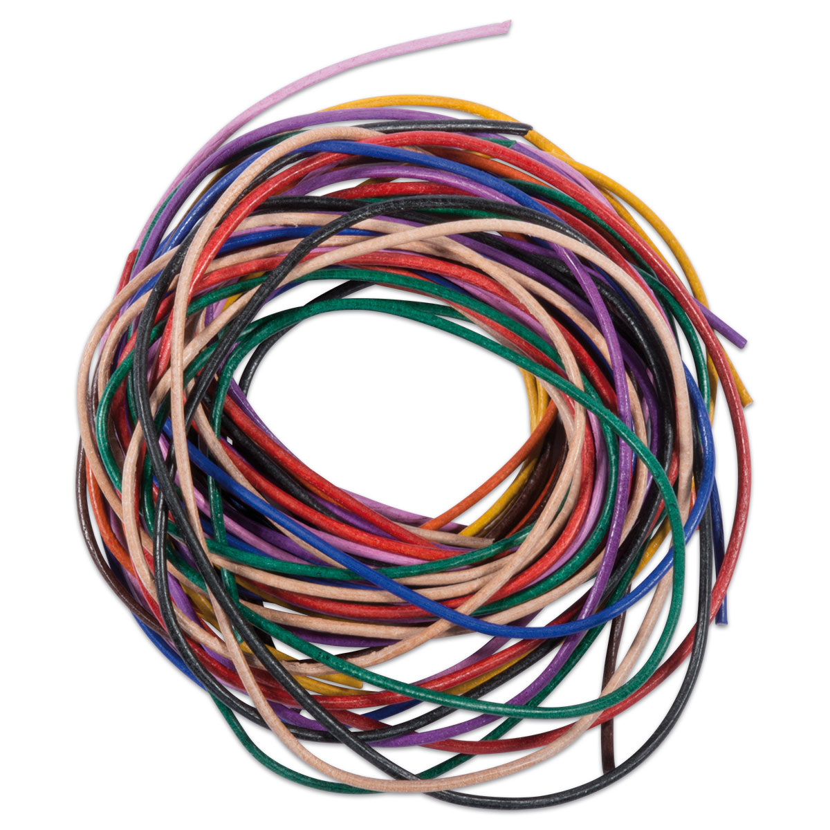 Lederriemchen rund 1-1,5mm 1m 10 St. bunt