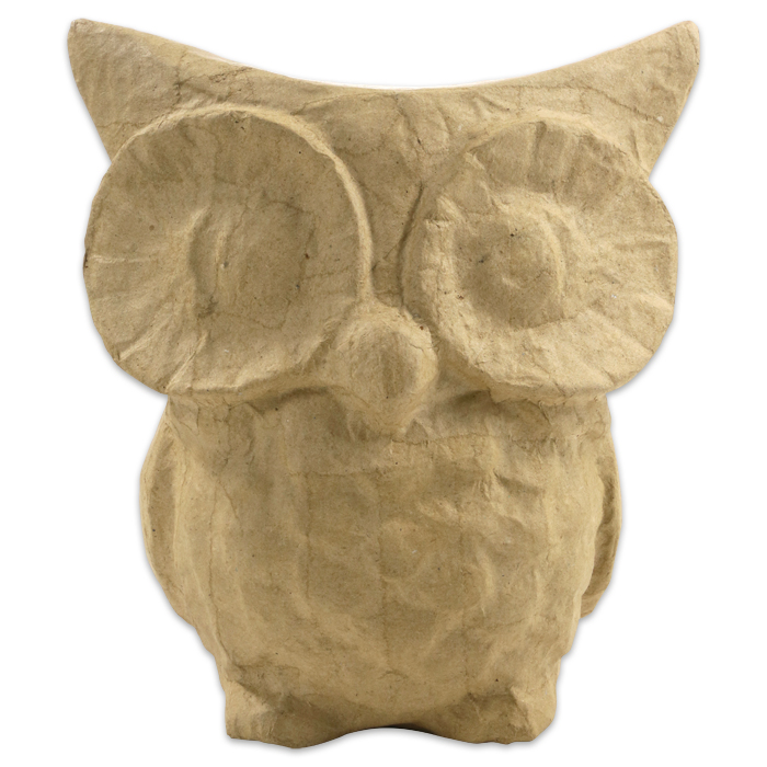 Eule Pappmaché 13,5x10x15cm