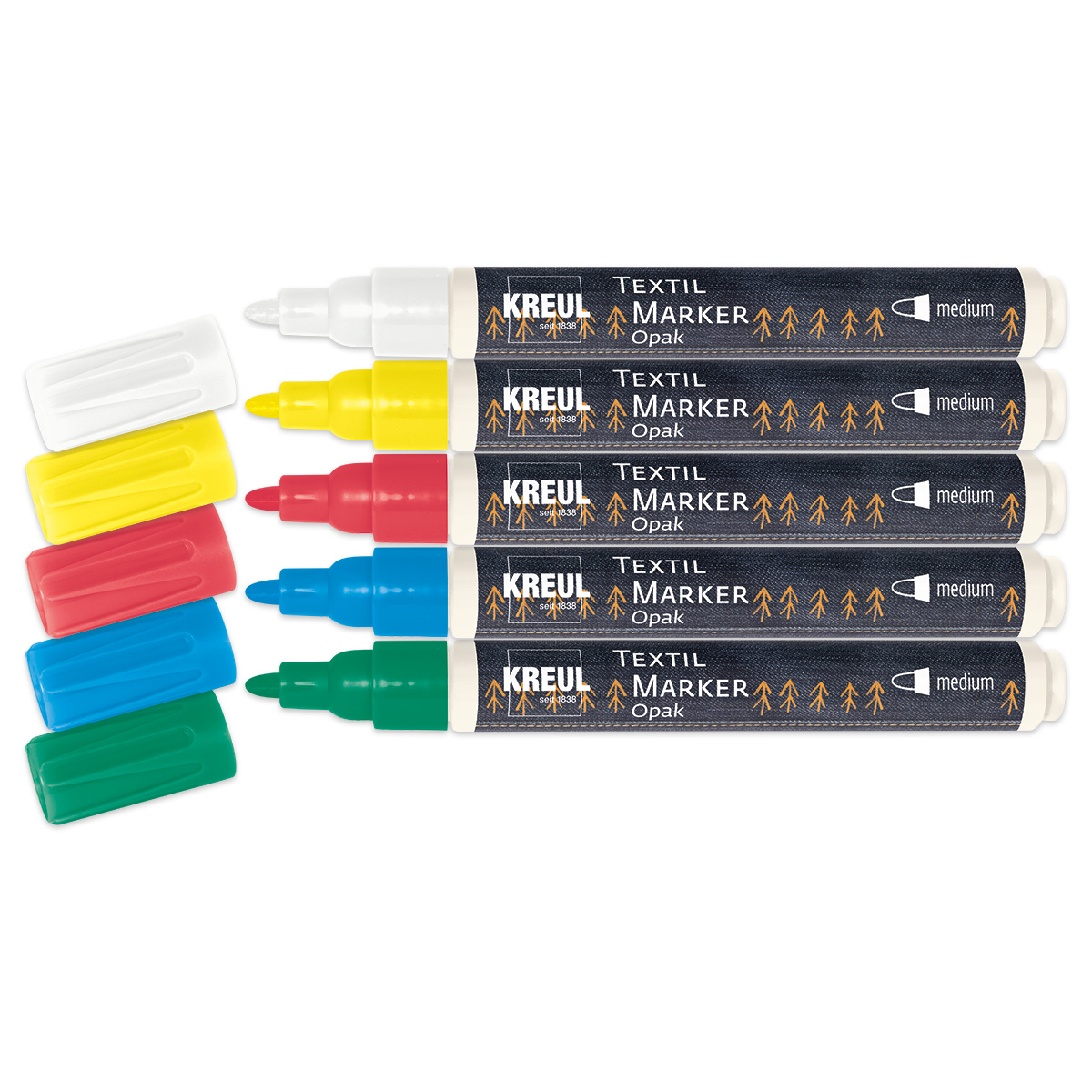 KREUL Textil Marker opak medium  5 St./Farben