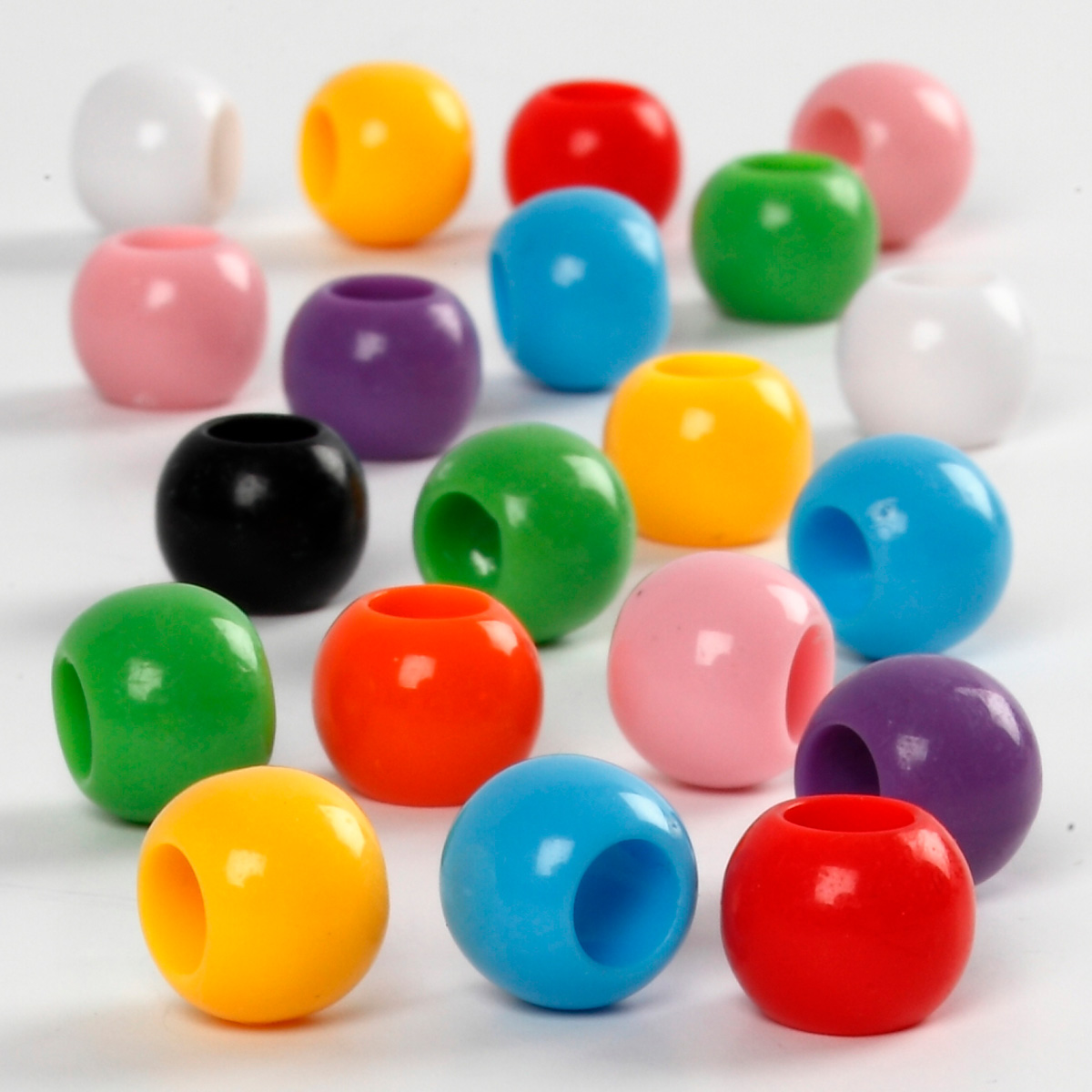 Pony-Perlen Kunststoff 10mm bunt