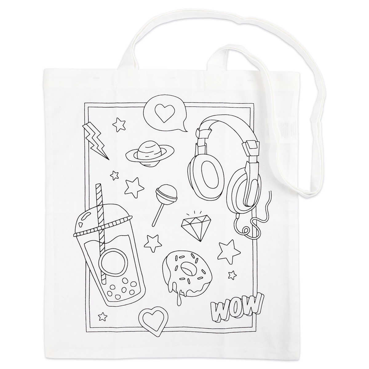 Tragetasche Sommer lange Henkel 38x42cm weiß