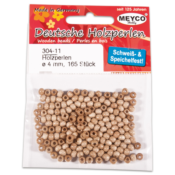 50230411VcGMmxISMn86X Holzperlen 4mm 165 St. natur