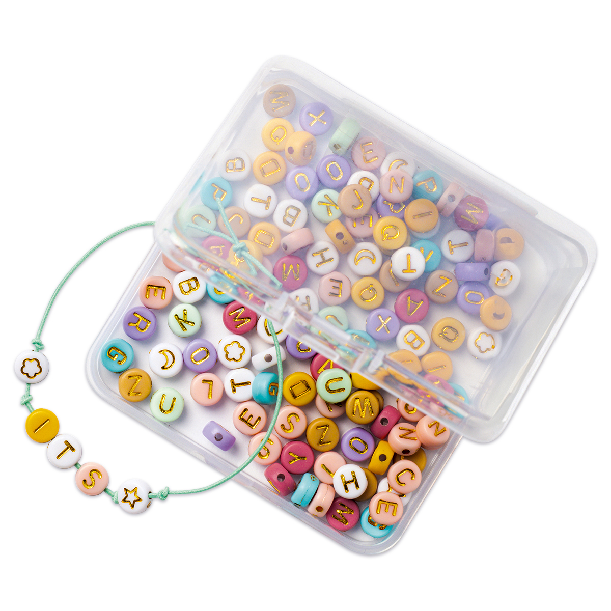 Buchstaben Perlen Mix Pastell 205-teilig