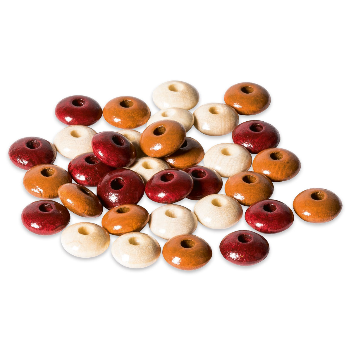 Holzlinsen-Mix 5mm stark Ø 10mm 33 St. braun/natur