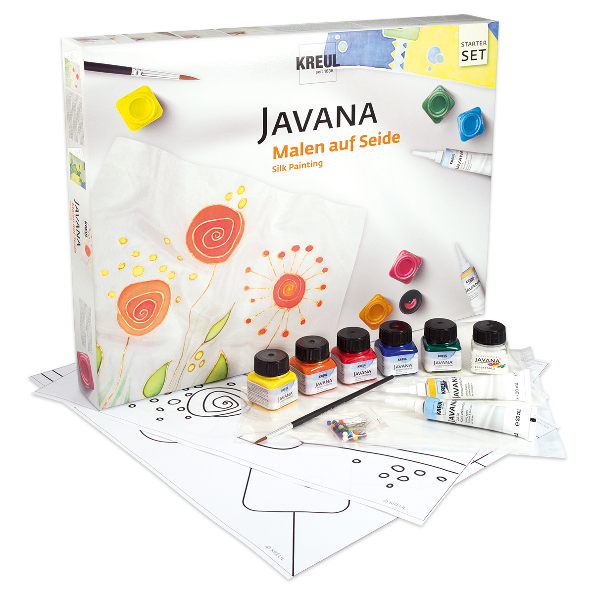 KREUL Javana Set Malen auf Seide 5 Farben à 20ml