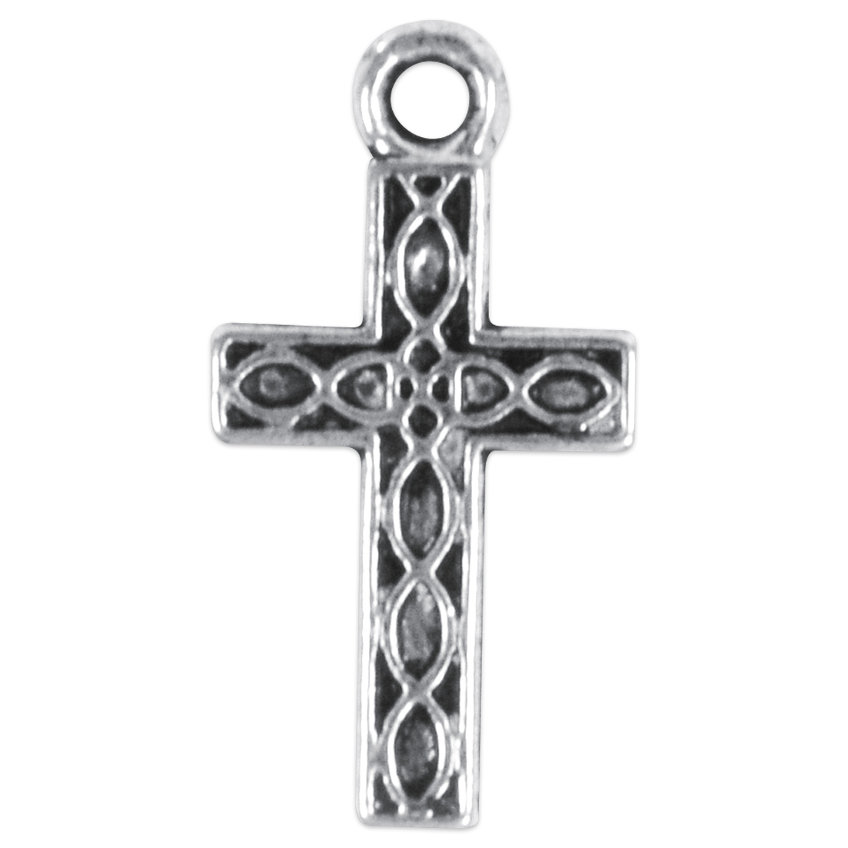 Metallanhänger Kreuz ca. 15x9mm 6 St. altsilberfarben