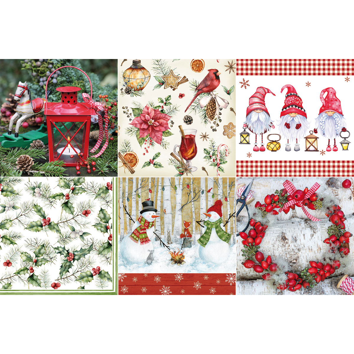 Serviettenset 33x33cm 6x2 St. Weihnachten II