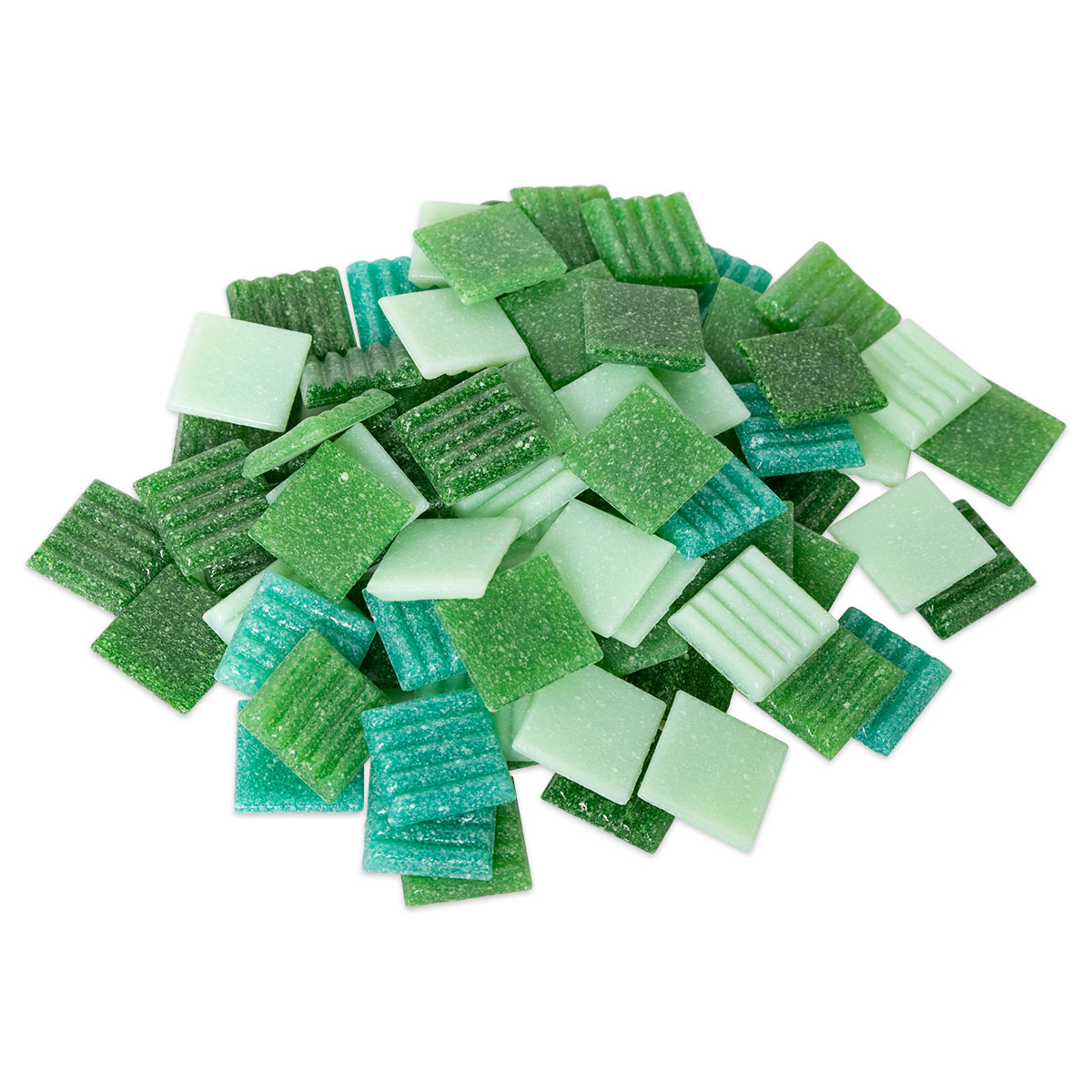 Glasmosaik Joy 10x10x4mm 1kg grün mix Glasmosaik Joy 10x10x4mm 1kg grün mix
