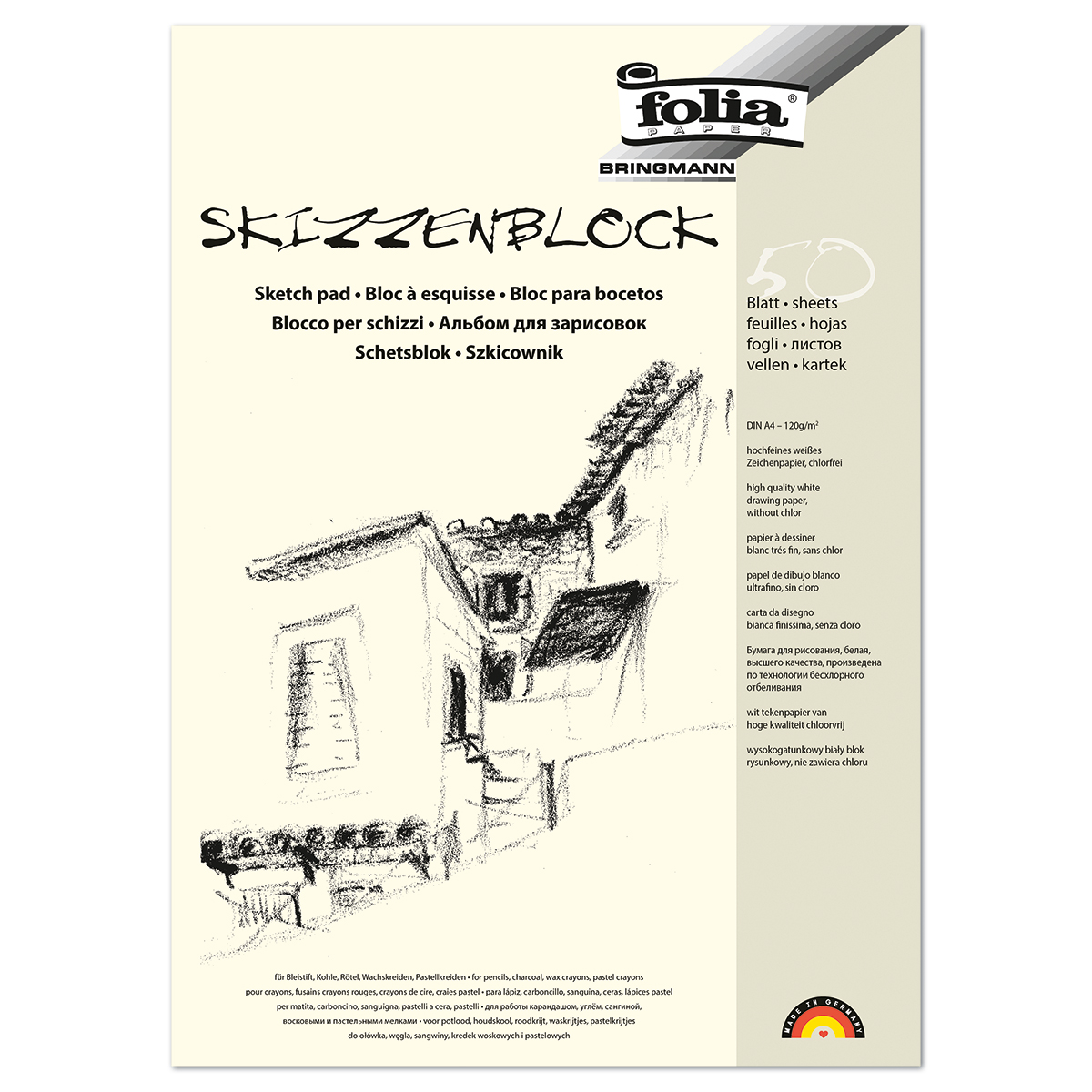 Skizzenblock 120g/m² DIN A4 50 Bl. weiß