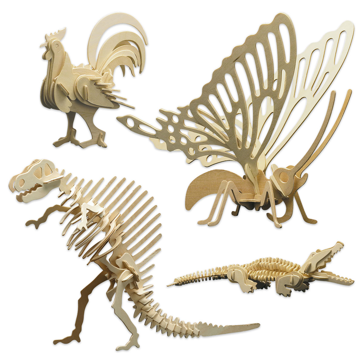 Holzbausatz Set Tiere ca. 21-43cm 4 St.