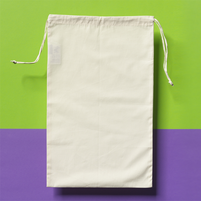 Beutel mit Zugband 27x45cm natur