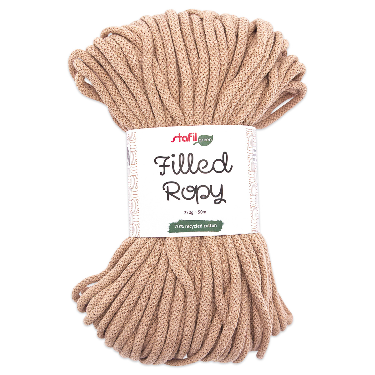 Filled Ropy Textilschnur 250g beige