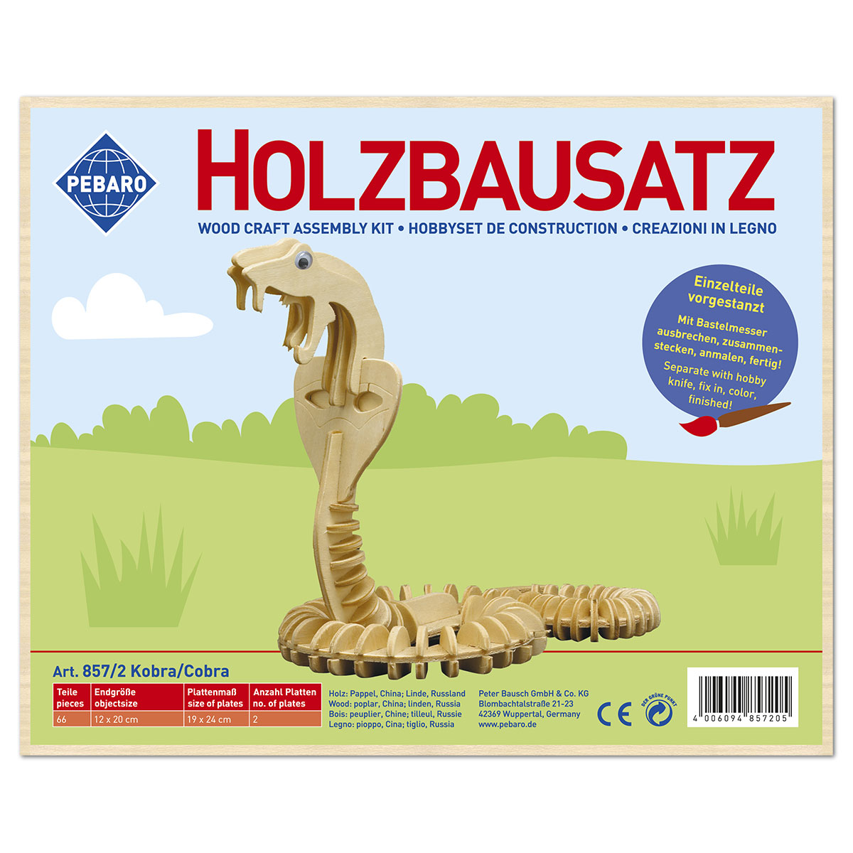 58708572_1 Holzbausatz Kobra 12x20cm 66 Teile
