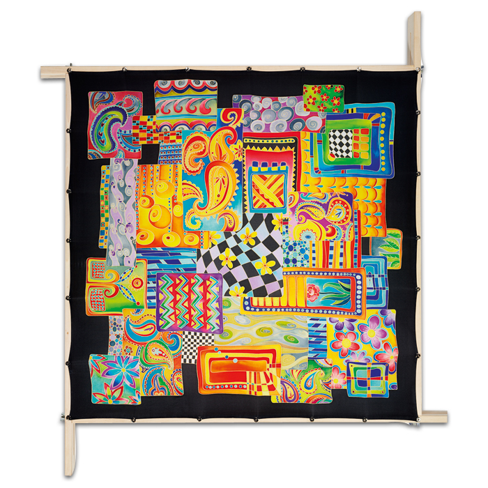 Tuch Gutta gold 90x90cm Patch naturweiß