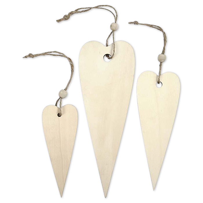 50356735dZMKqEtySYHWt Herz-Anhänger Holz 5mm 12/16/20cm hoch 3 St. natur