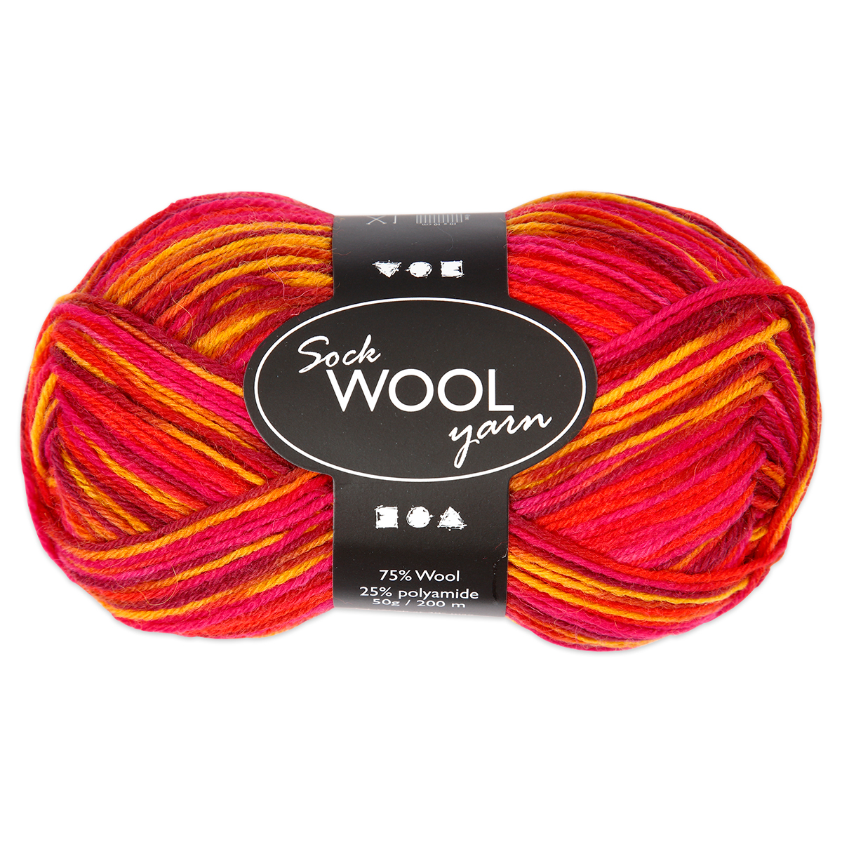 Sockenwolle 50g rot-orange