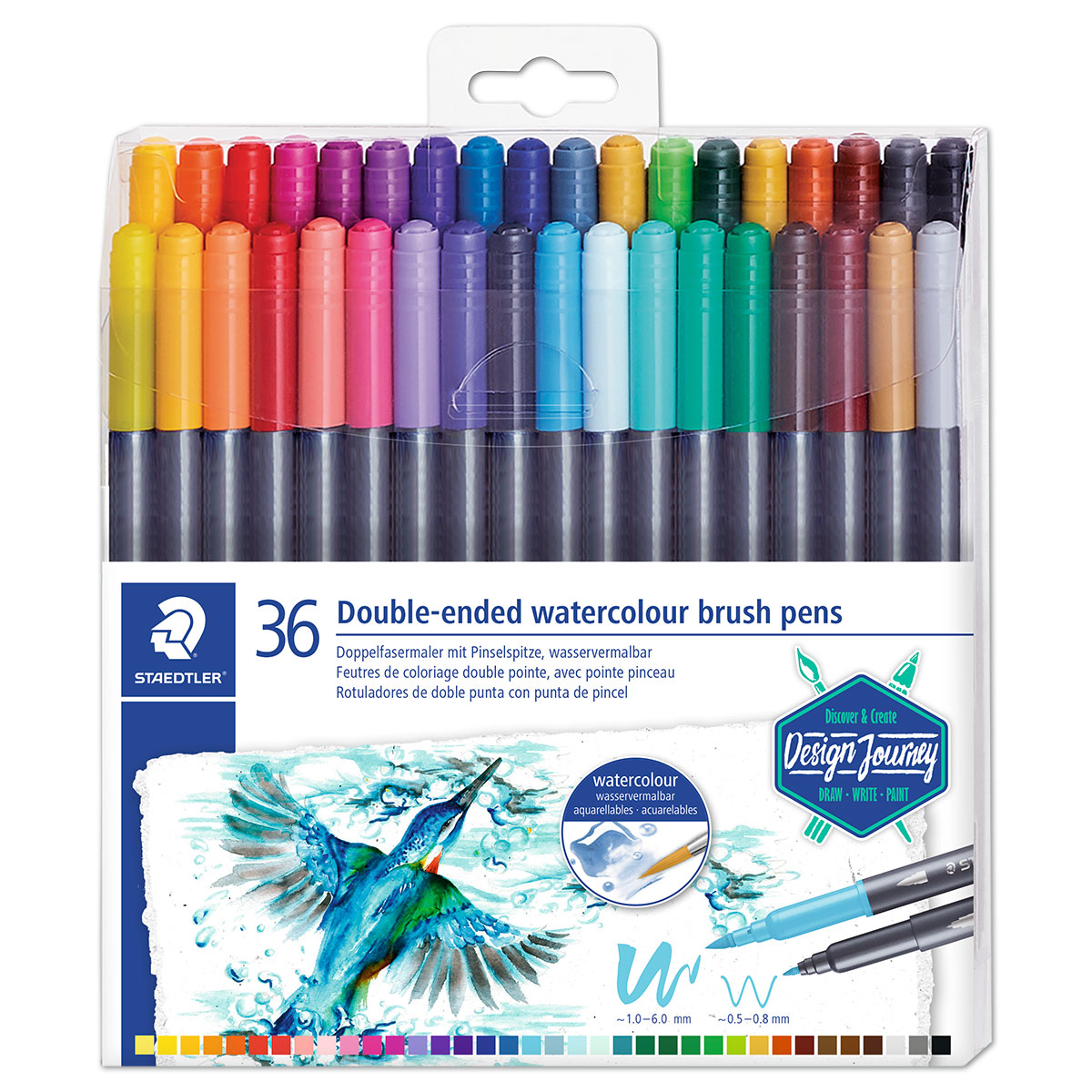Doppelfasermaler mit Pinselspitze 36 Farben