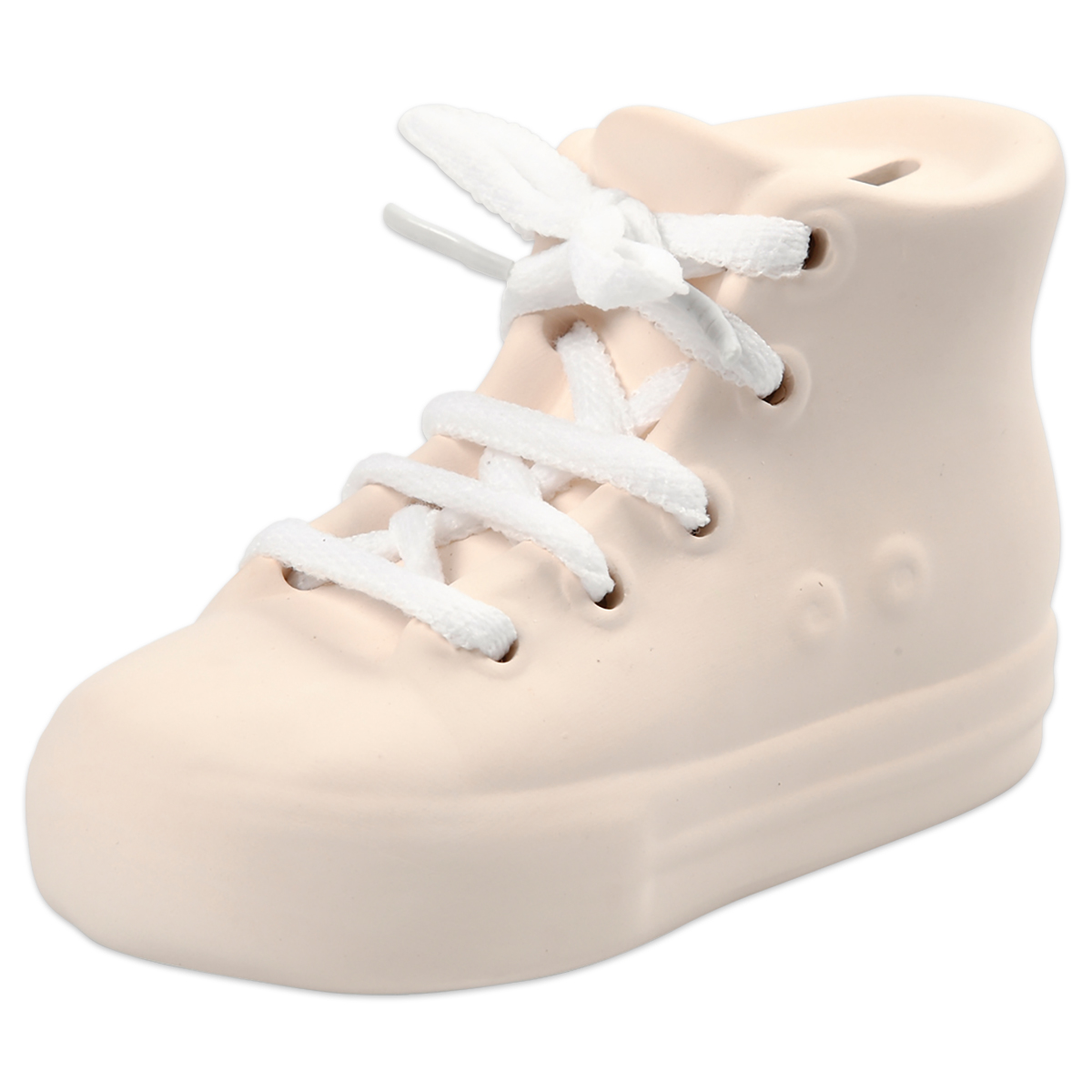 Spardose Stiefel Terrakotta 14x6,5x9cm weiß