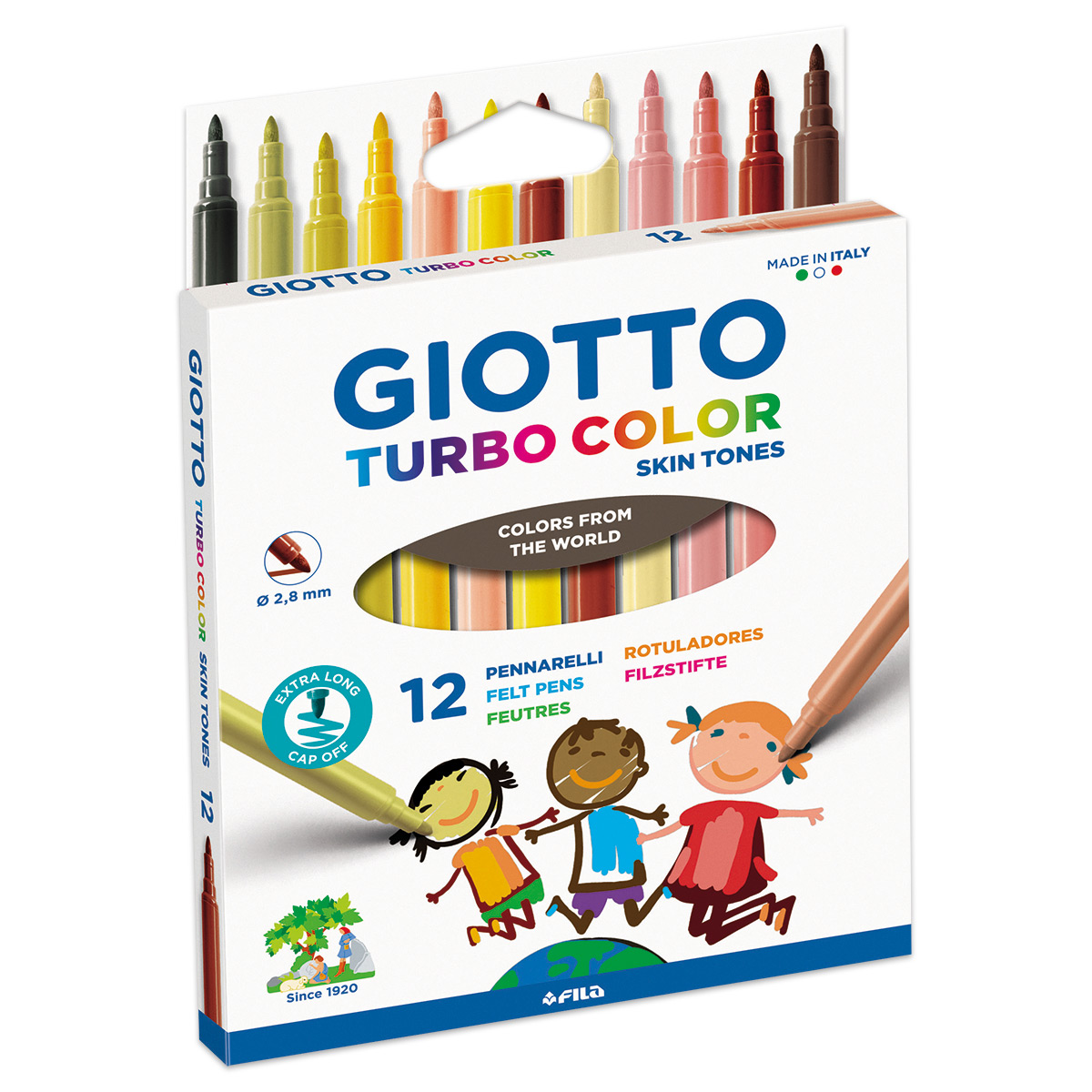 Giotto Turbo Color 12 Fasermaler/Hauttöne