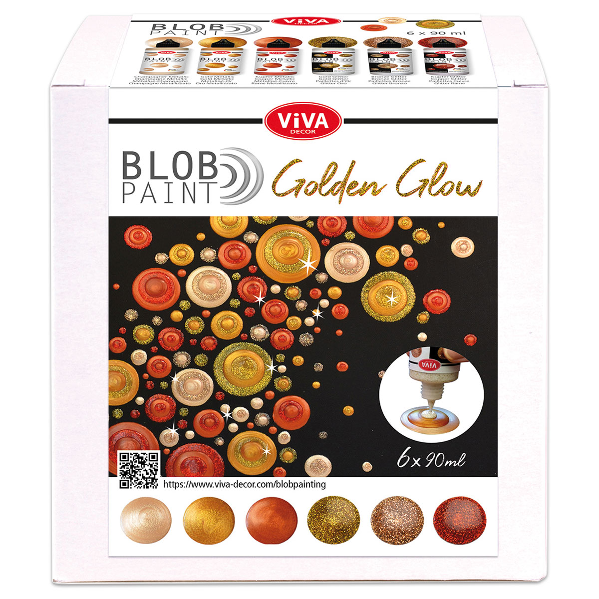 Blob Paint Set Golden Glow 6 Farben à 90ml