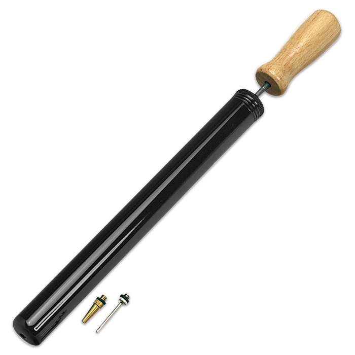 Ballpumpe inkl. 2 Aufsätze Metall/Holz 36cm