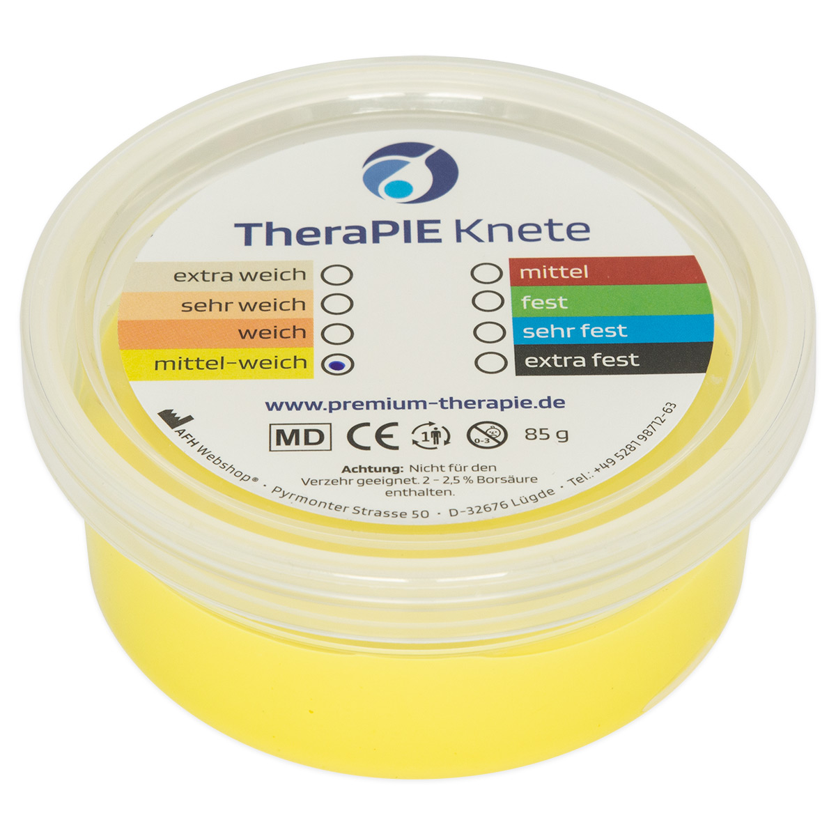 TheraPIE-Knete 85g Dose gelb=mittel-weich