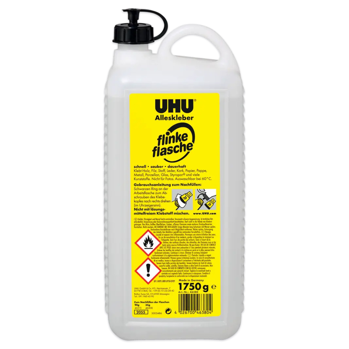 UHU flinke Flasche Alleskleber lösemittelfrei 1.750ml