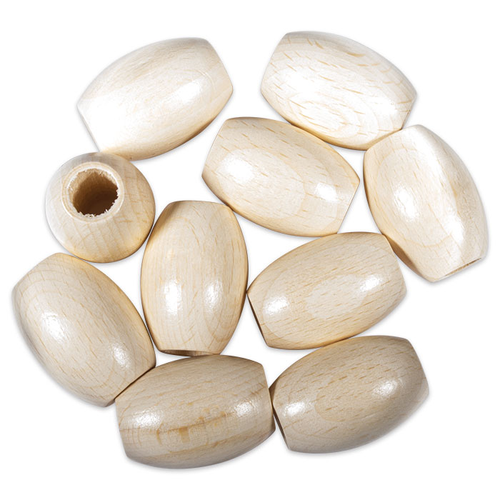 Olivperlen Holz Ø 14x21mm 20 St. natur lackiert